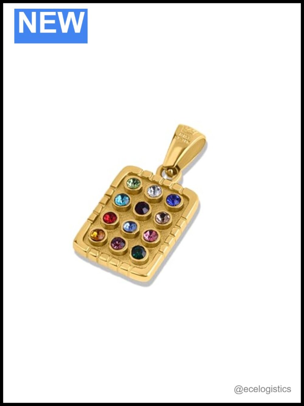 18K Gold Filled Choshen Pendant Necklace Judaica 20in Chain